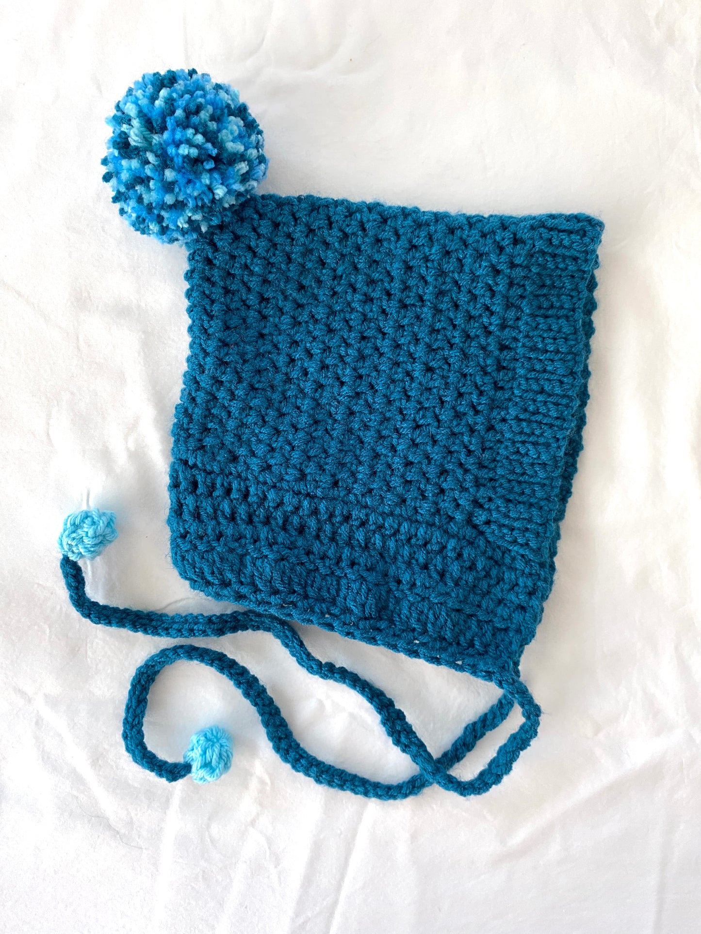 Harper crochet pixie bonnet Blue- Kid 2/ 7T