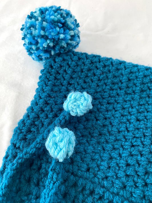 Harper crochet pixie bonnet Blue- Kid 2/ 7T