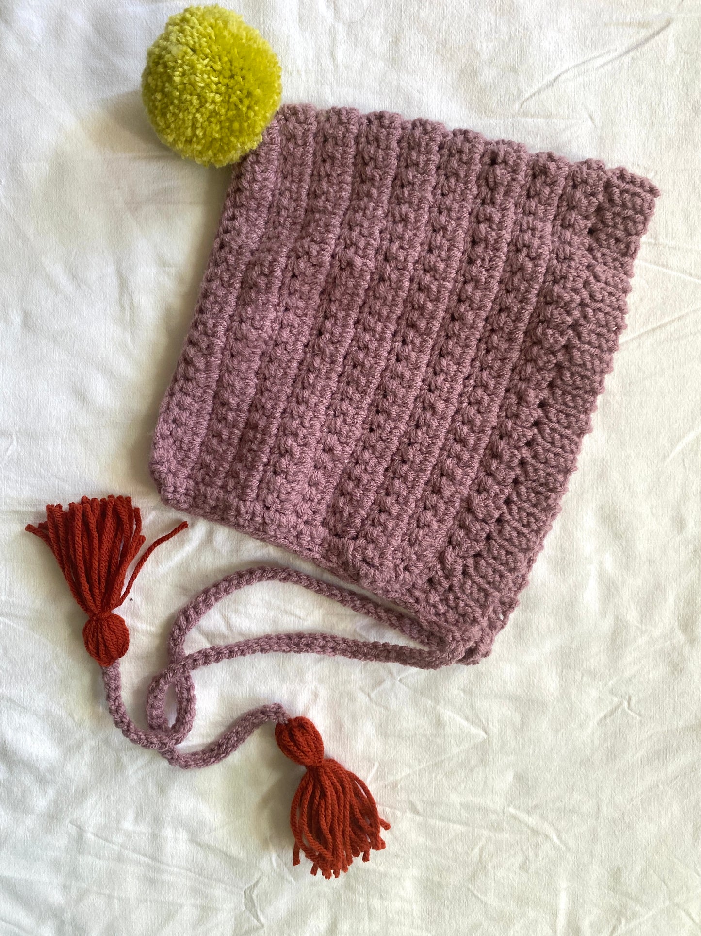 Harper crochet pixie Bonnet Purple- Teen 12T/ Adult