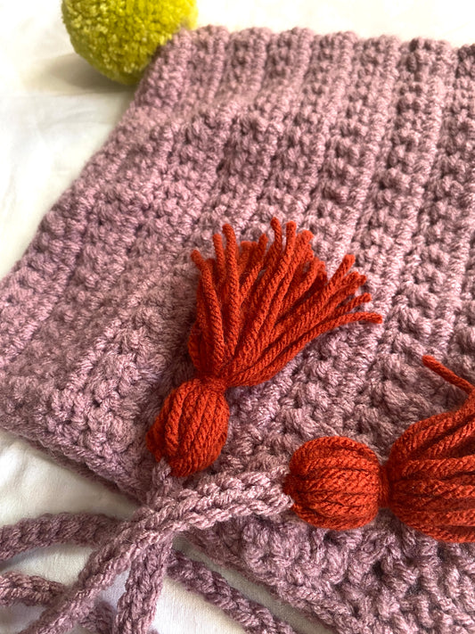 Harper crochet pixie Bonnet Purple- Teen 12T/ Adult