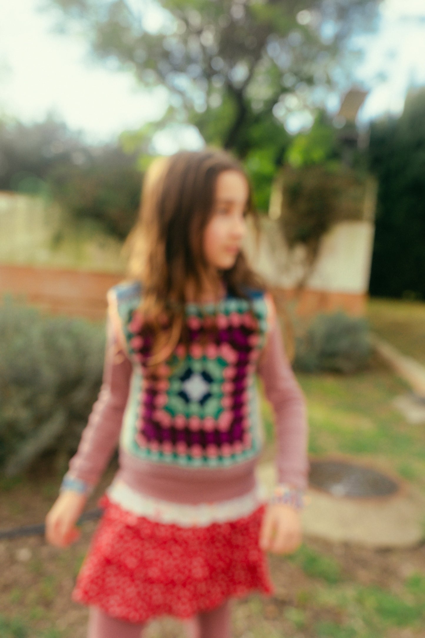 Marvelous Crochet Vest- Light Blue & Purple- 6/8T