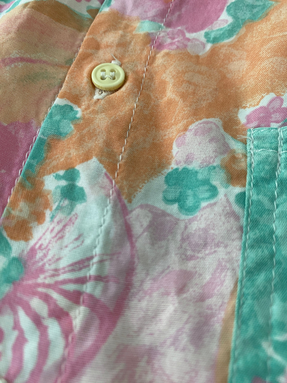 Pastel flowers button down shirt- Vintage deadstock
