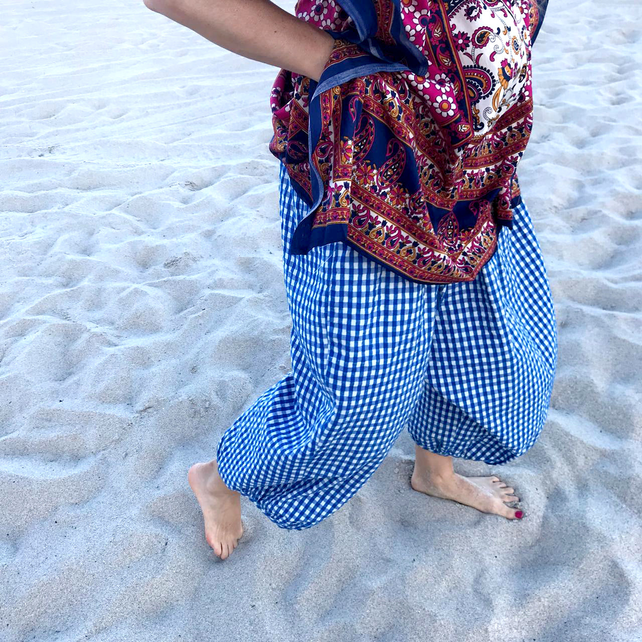 Carmen WOMAN pants Gingham Blue