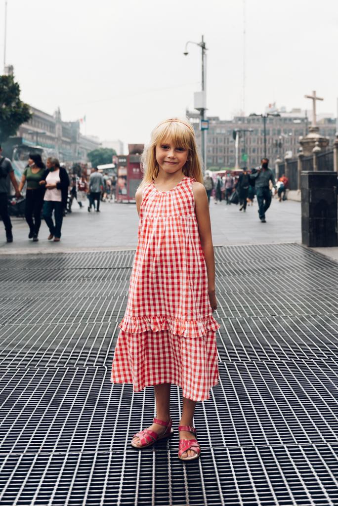GIRL DRESS- Colette Strawberry gingham girl maxi dress
