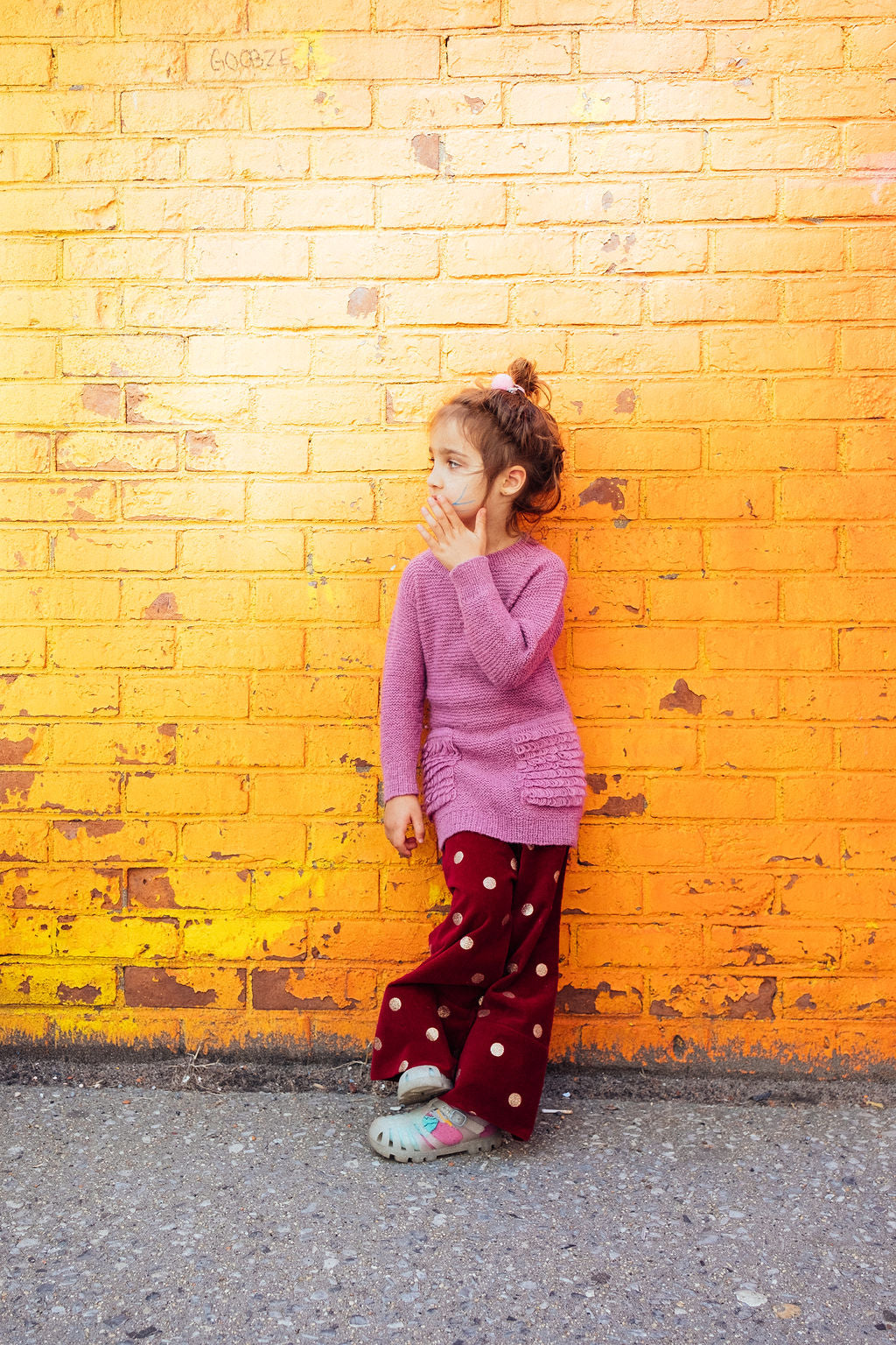 GIRL PANTS- Hayden Golden Dots corduroy girl pants
