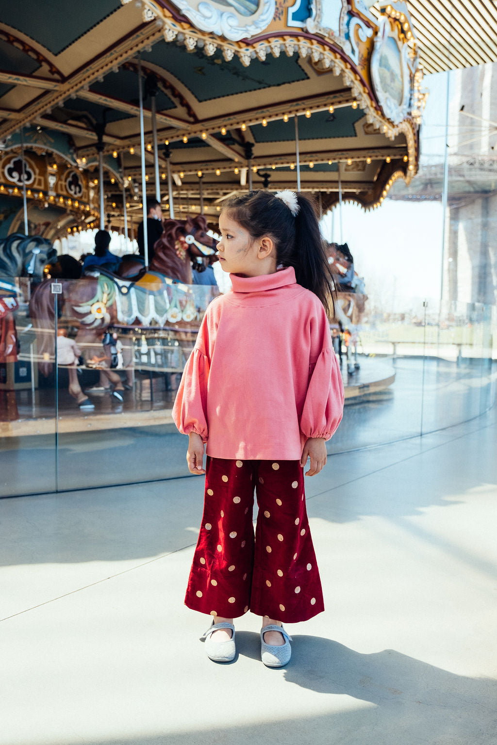 GIRL PANTS- Hayden Golden Dots corduroy girl pants
