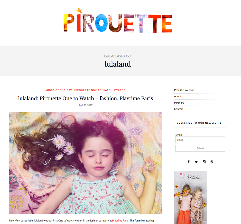Pirouette- One to Watch AWARD at Playtime Paris- Winner Interview