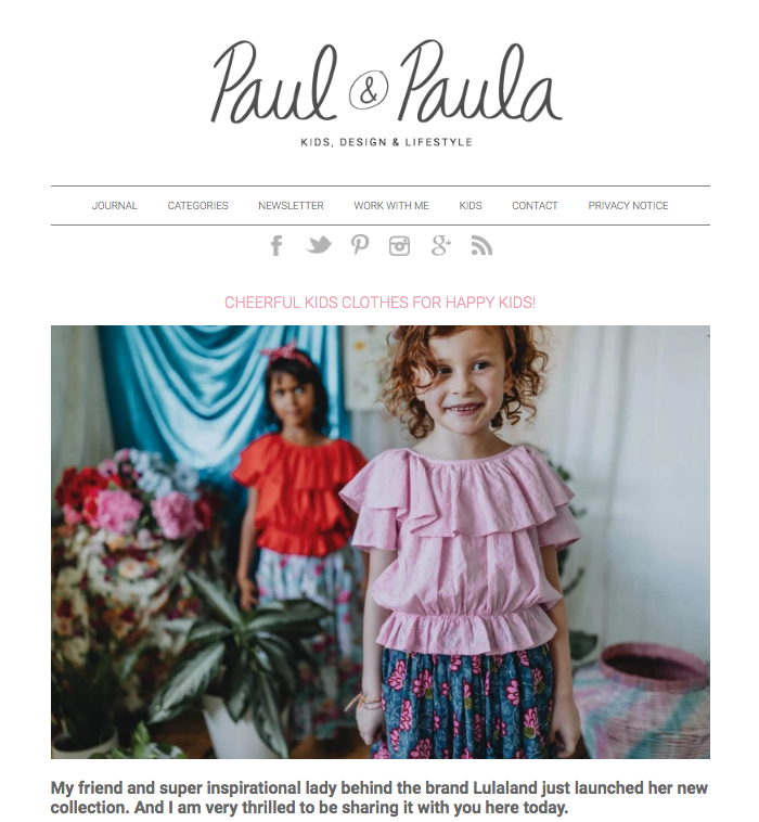 lulaland Spring collection at Paul & Paula