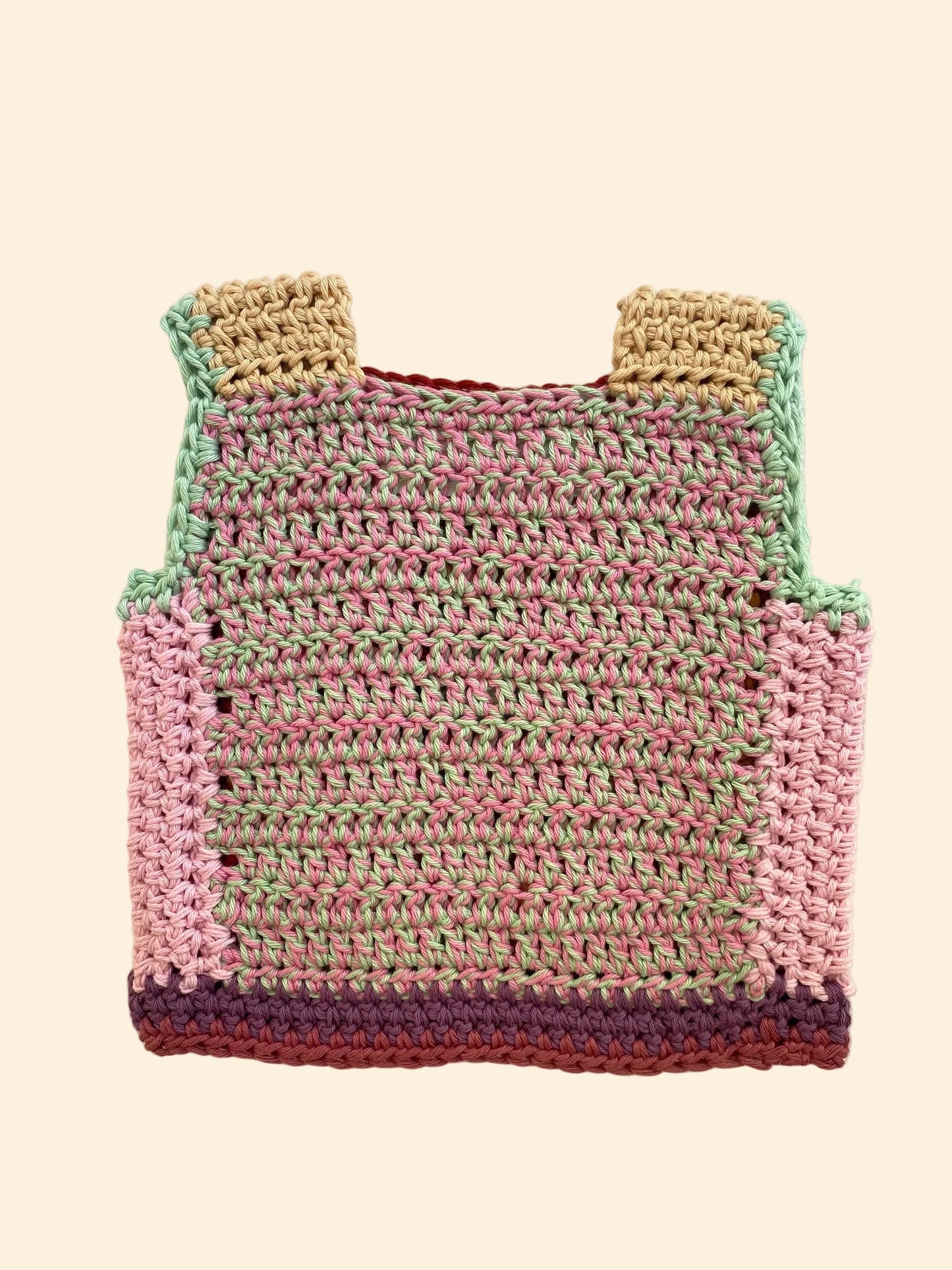 Marvelous Crochet Vest- Pinks and browns- 2/4T