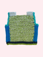 Marvelous Crochet Vest- Cotton Blues & Greens- 2/4T