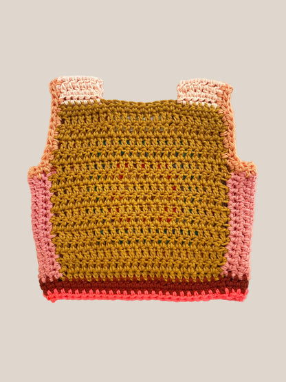 Marvelous Crochet Vest- Cotton Pinks- 2/4T