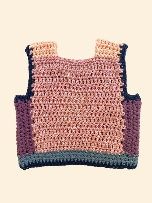 Marvelous Crochet Vest- Earth & purple- 4/6T