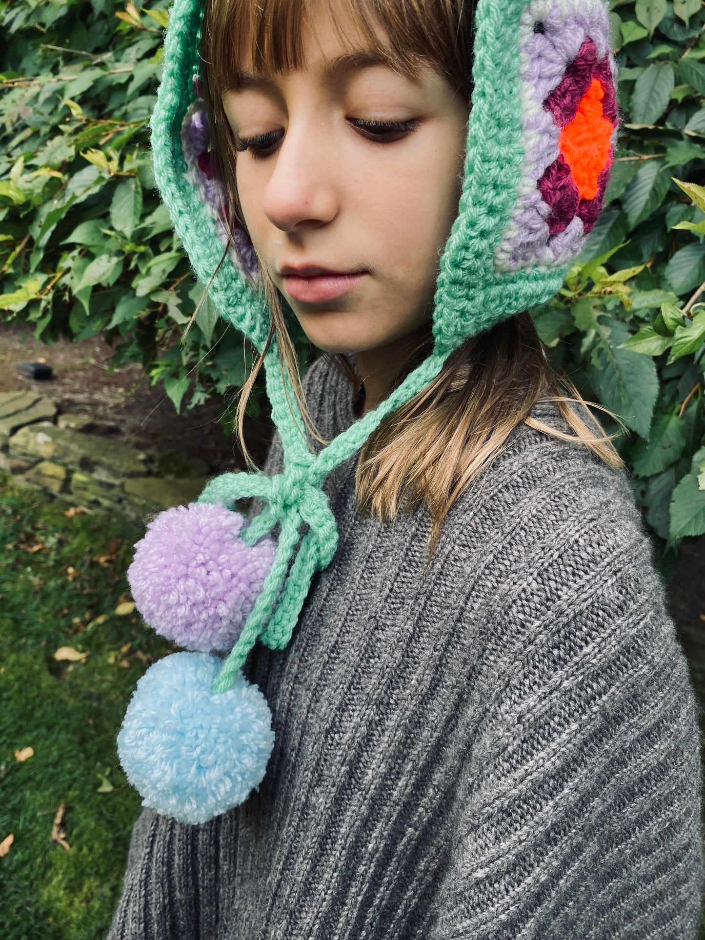 Poppy hand knitted Bonnet- Pumpkin 2/ 10T