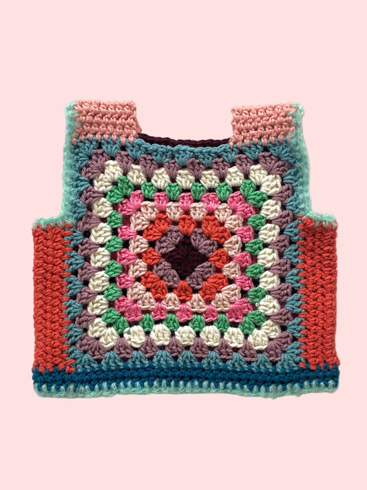 Colorful crocheted vest for children