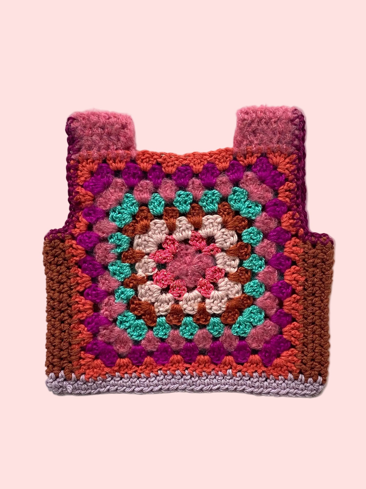 Colorful crocheted kid vest