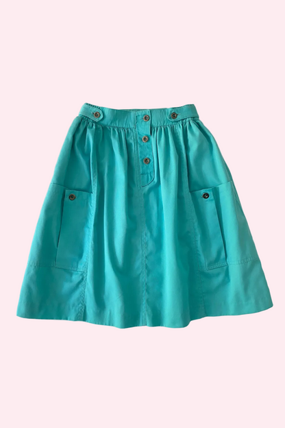 Teal midi skirt- Vintage deadstock