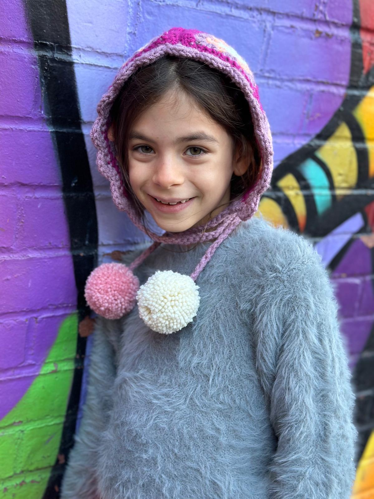 Poppy hand knitted Bonnet- Pumpkin 2/ 10T