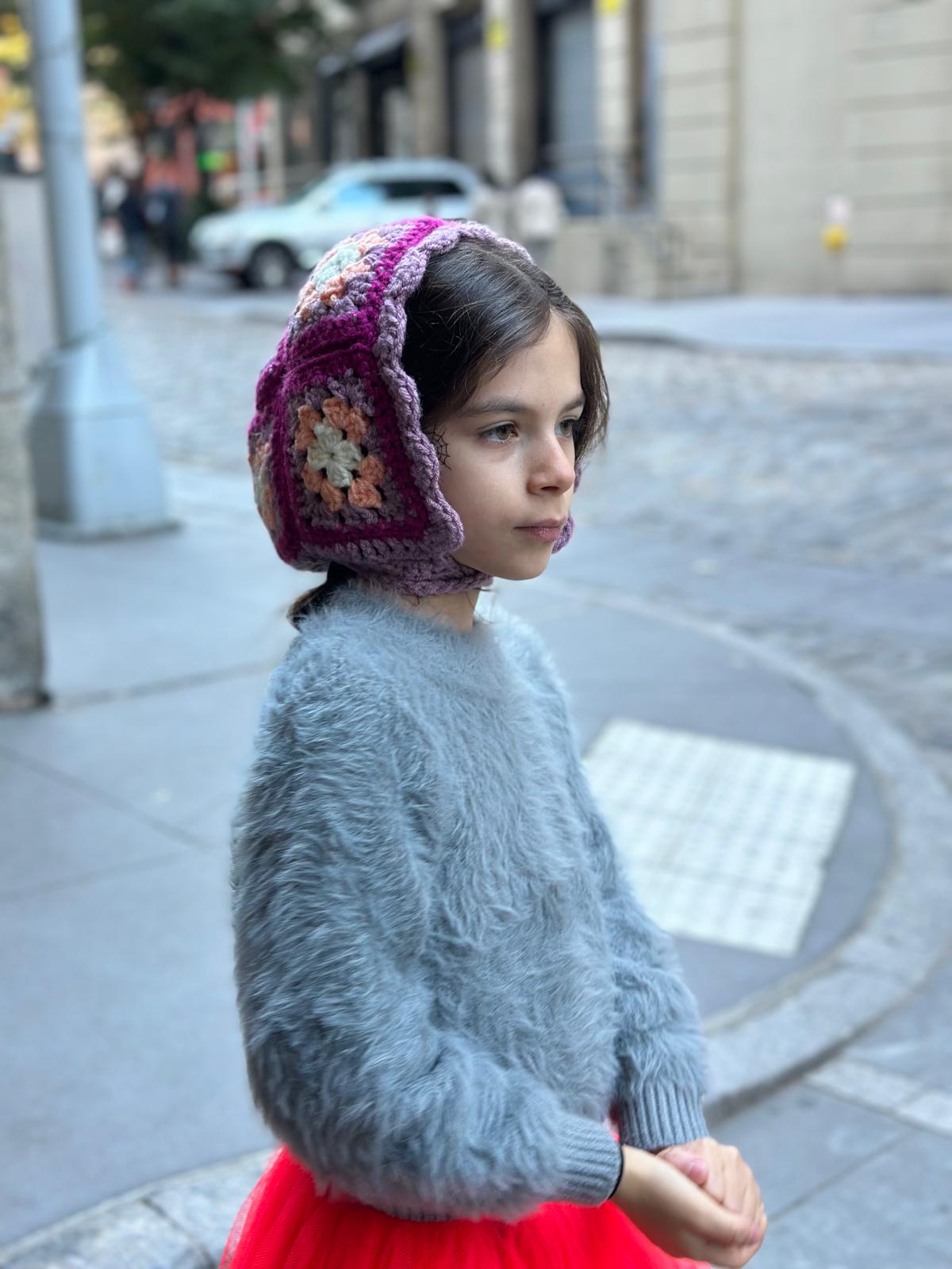 Poppy hand knitted Bonnet- Pumpkin 2/ 10T