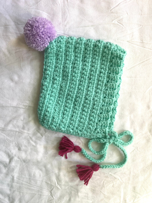Harper crochet pixie bonnet Acqua- Kid 6/ 10T