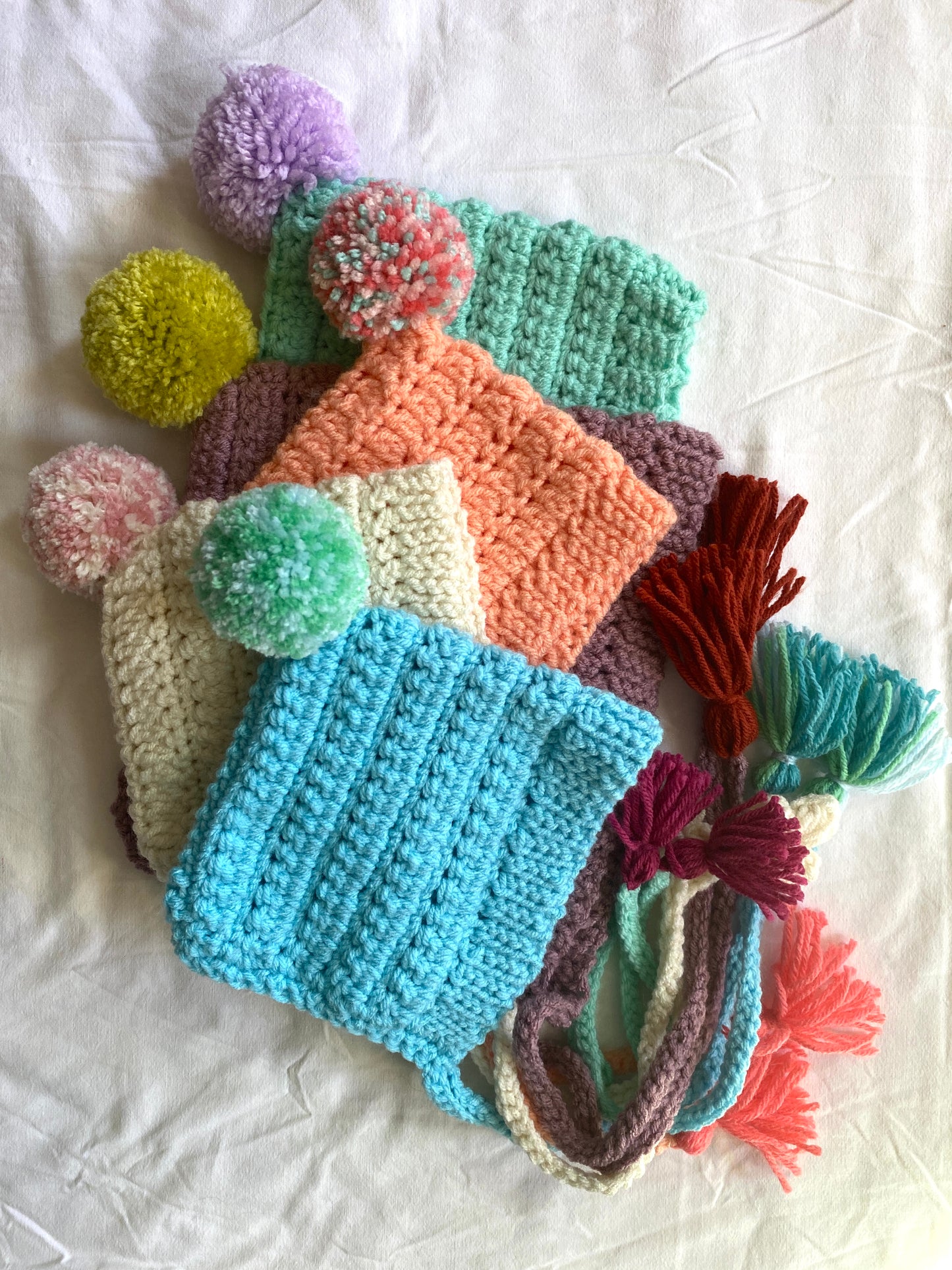 Harper crochet pixie bonnet Sky- Baby 9/ 18m