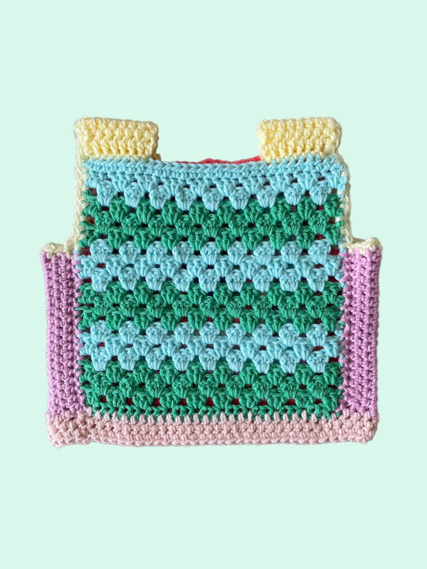 Marvelous Crochet Vest- Light Blue & Purple- 6/8T