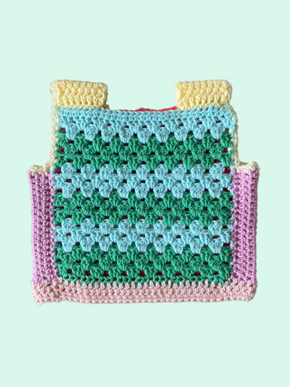 Marvelous Crochet Vest- Light Blue & Purple- 6/8T