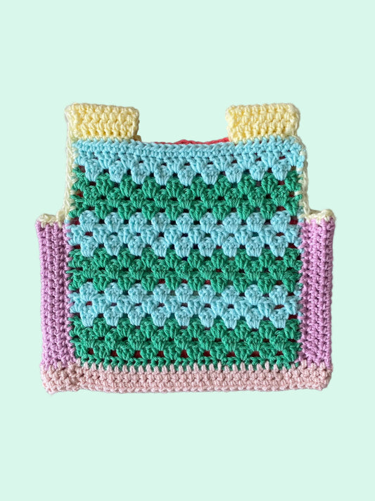 Marvelous Crochet Vest- Light Blue & Purple- 6/8T