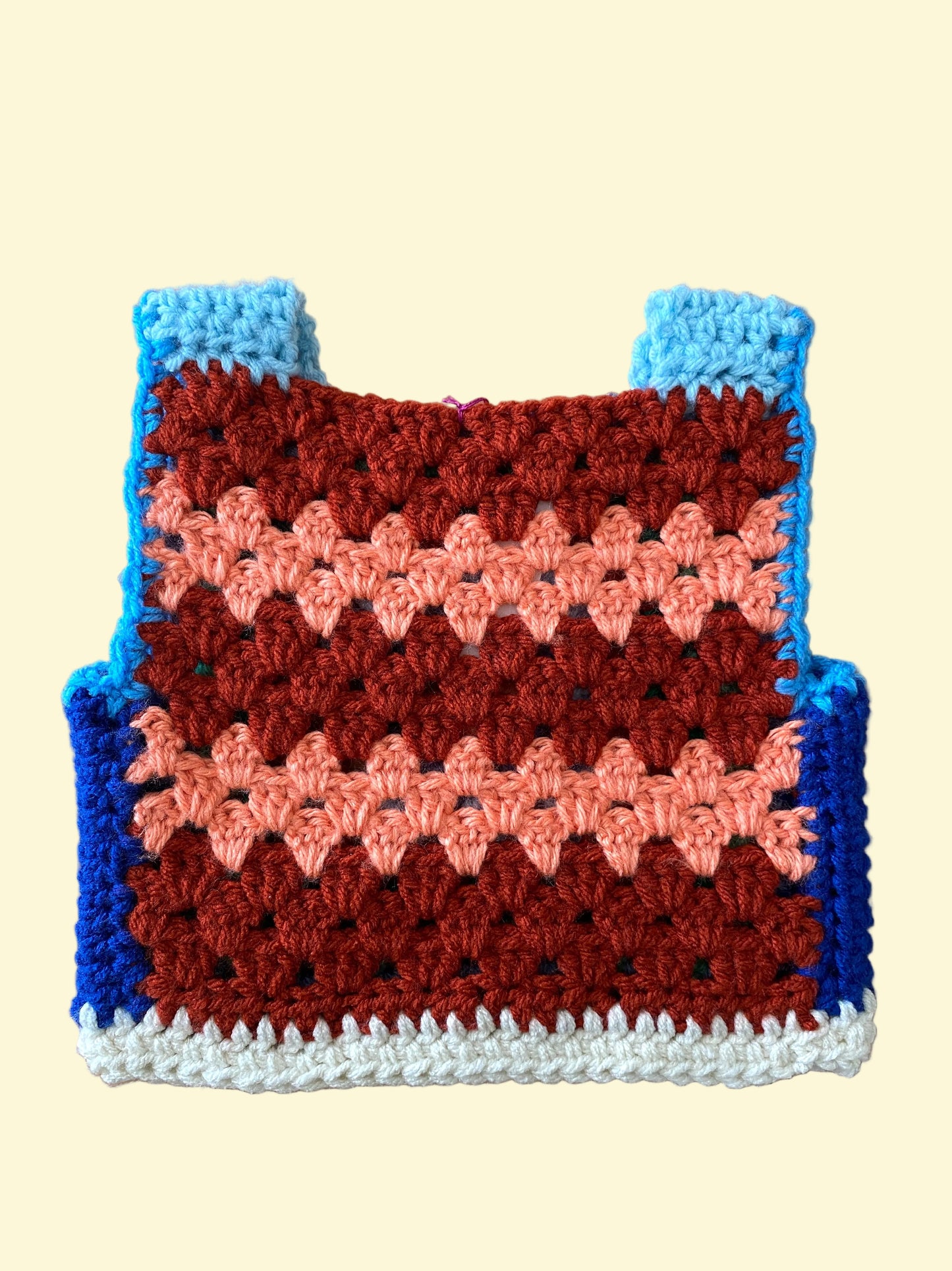 Marvelous Crochet Vest- Blues- 12/18m