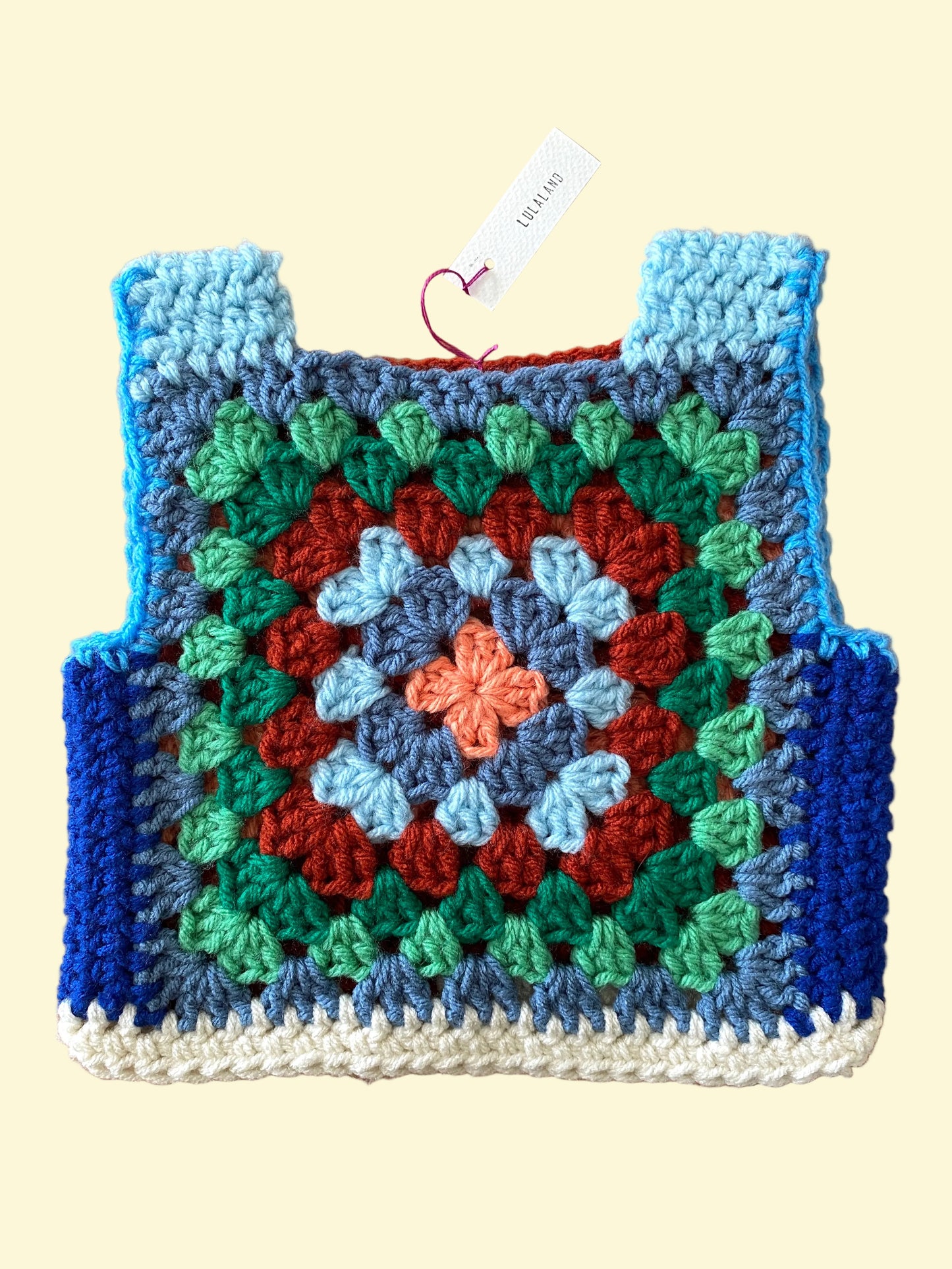Marvelous Crochet Vest- Blues- 12/18m
