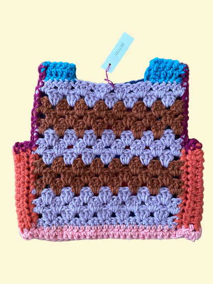 Marvelous Crochet Vest- Red & Blue- 12m
