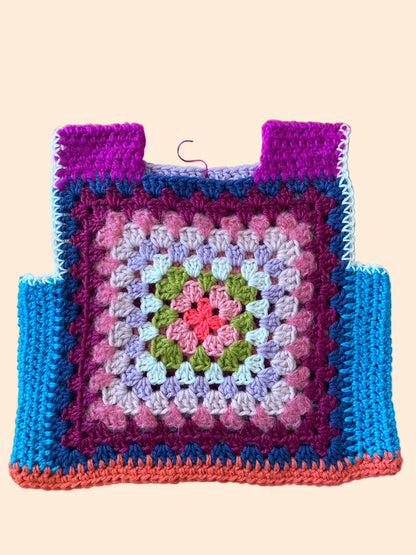 Marvelous Crochet Vest- Pinks & Blues- 10/ 12T