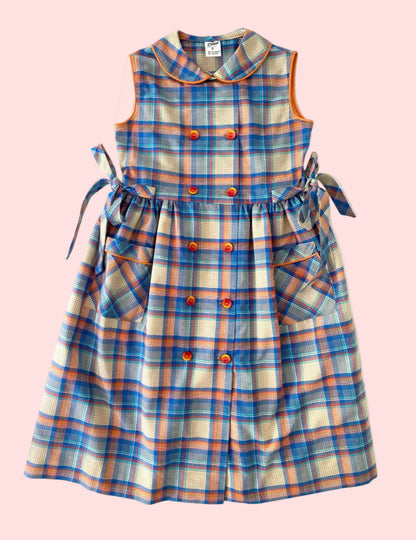 Plaid sleeveless dress- Vintage deadstock