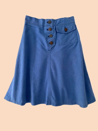 Dark blue midi skirt- Vintage deadstock
