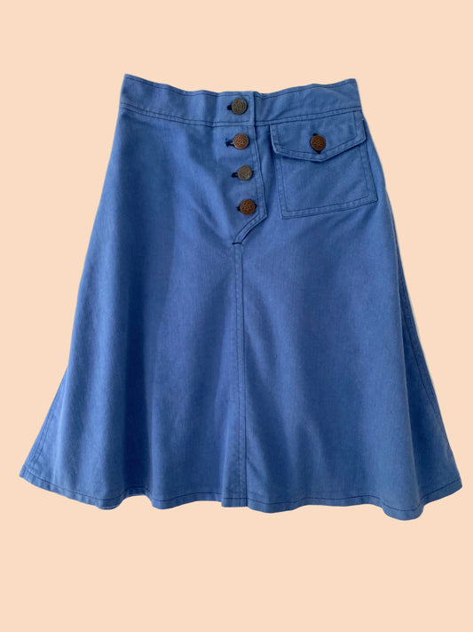 Dark blue midi skirt- Vintage deadstock