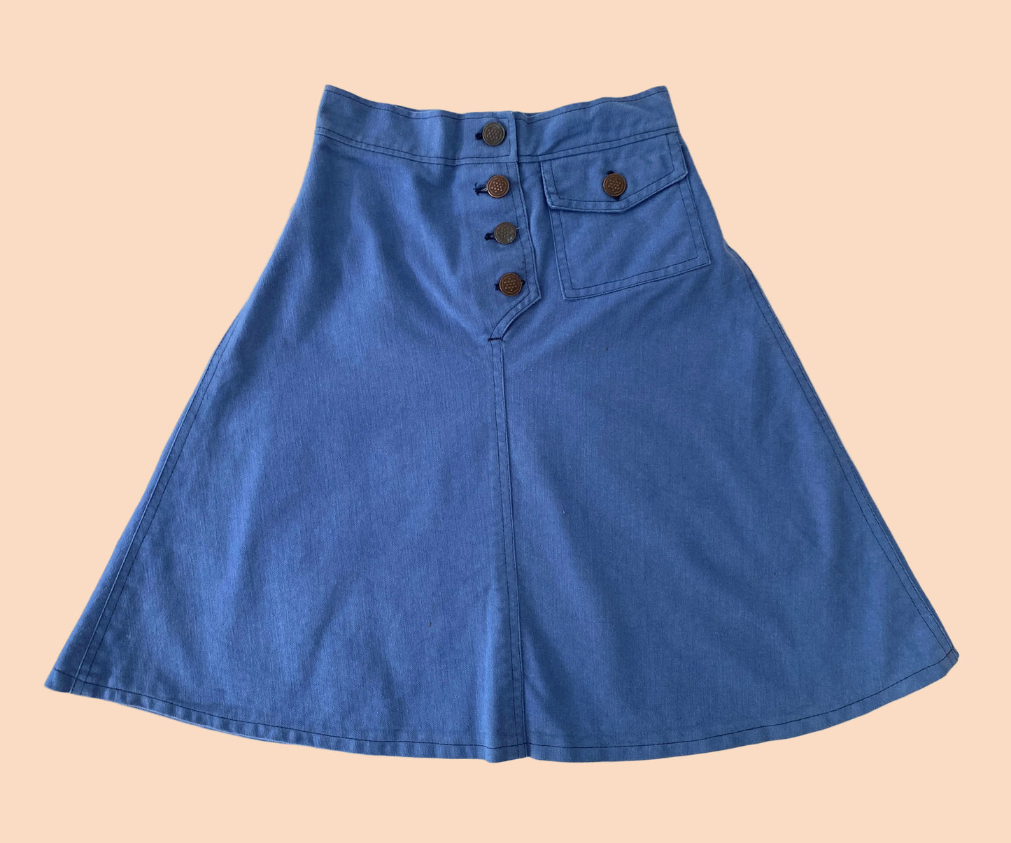 Dark blue midi skirt- Vintage deadstock