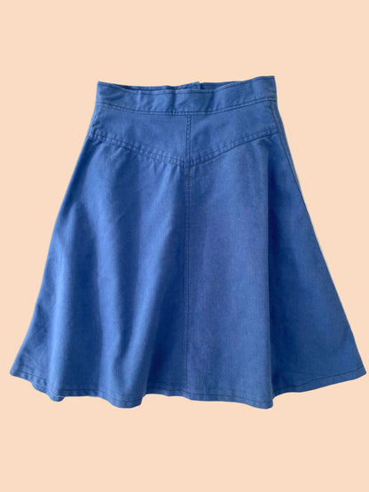 Dark blue midi skirt- Vintage deadstock