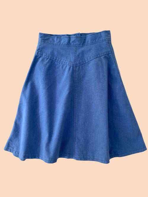 Dark blue midi skirt- Vintage deadstock