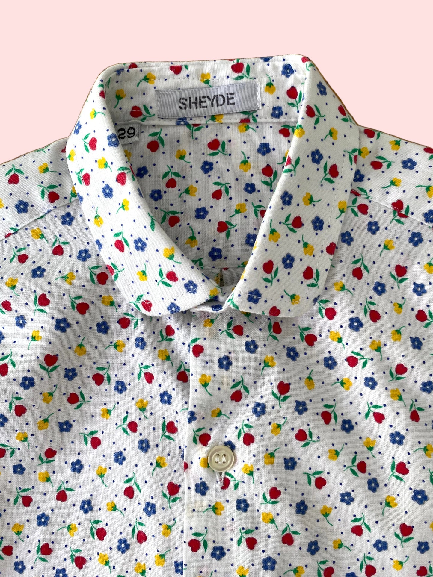 Small flowers button down shirt- Vintage deadstock