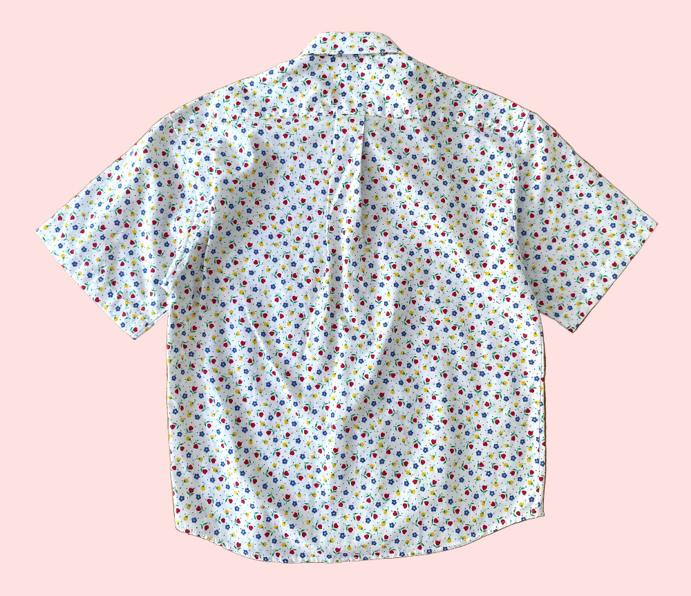 Small flowers button down shirt- Vintage deadstock
