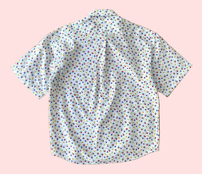 Small flowers button down shirt- Vintage deadstock