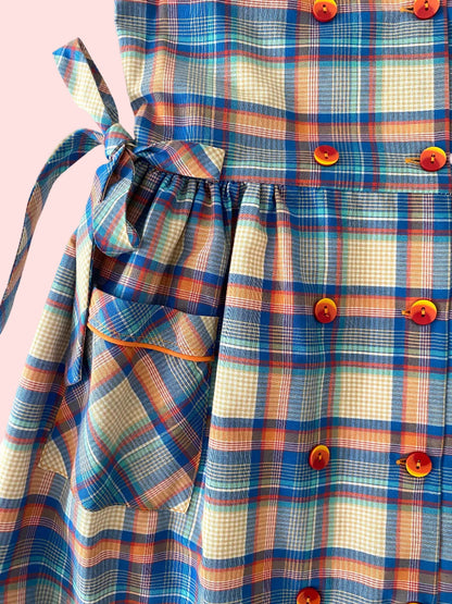 Plaid sleeveless dress- Vintage deadstock
