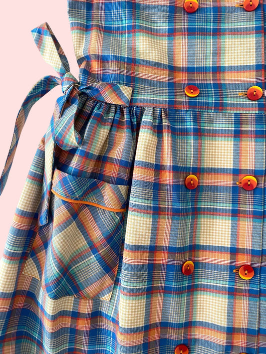 Plaid sleeveless dress- Vintage deadstock
