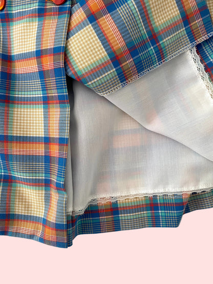 Plaid sleeveless dress- Vintage deadstock