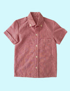 Vichy button down shirt-  Vintage deadstock