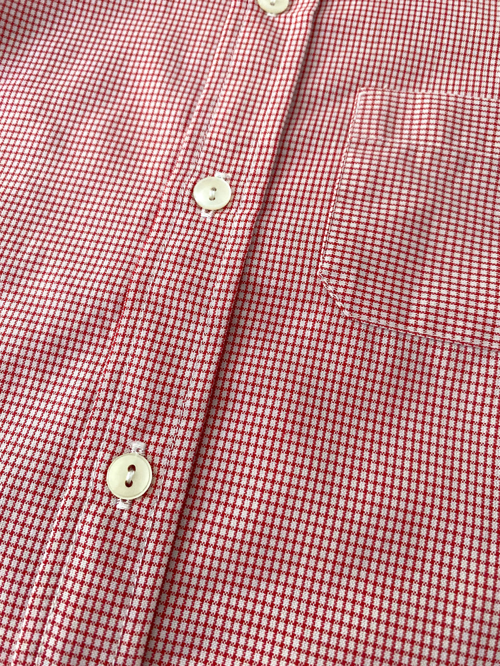 Vichy button down shirt-  Vintage deadstock