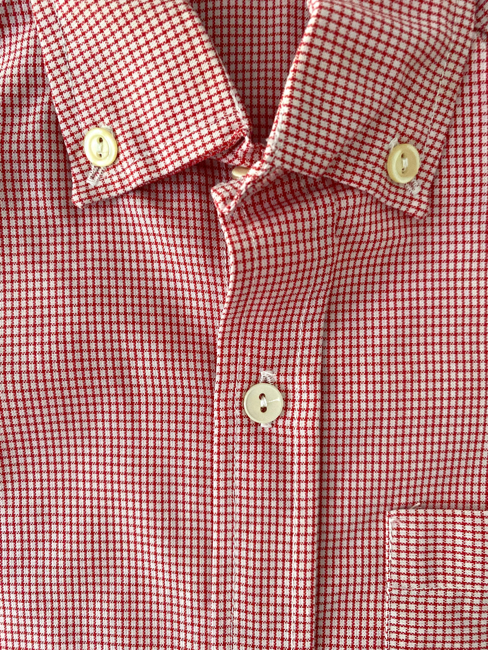 Vichy button down shirt-  Vintage deadstock