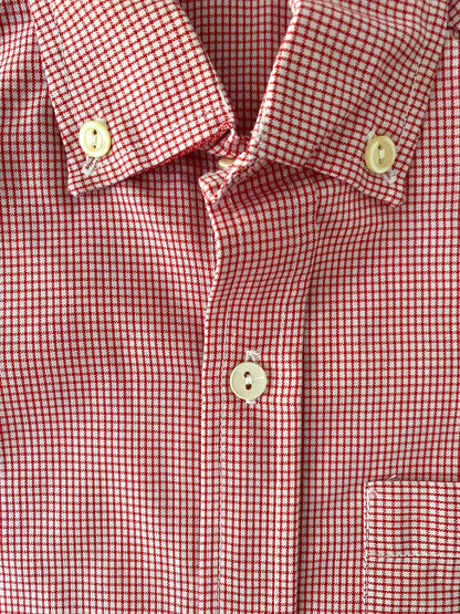 Vichy button down shirt-  Vintage deadstock