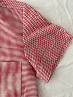 Vichy button down shirt-  Vintage deadstock
