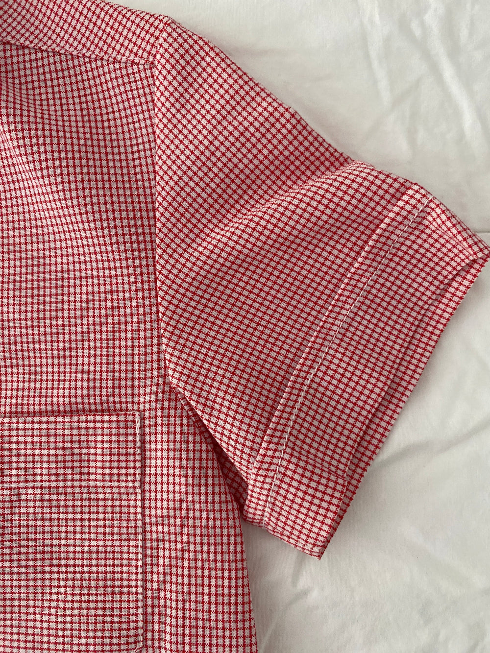 Vichy button down shirt-  Vintage deadstock