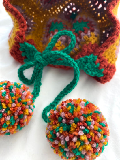 Poppy hand knitted Bonnet- Pumpkin 2/ 10T